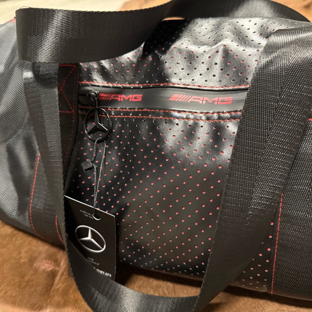 Mercedes Benz Black and Red AMG Duffel Bag with Blanket